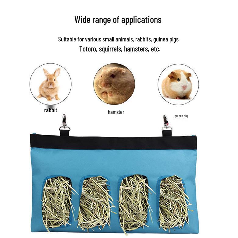 Pet Hay Bag for Rabbit, Guinea Pig, Chinchilla - Hanging Feeder Bag