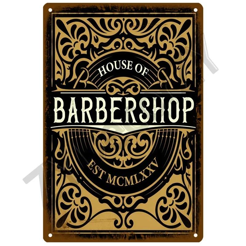 Vintage Barber Shop Tin Sign  Retro Metal Wall Plaque for Living Room Home Decor Posters Art Decoration Aesthetic Mural