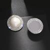 Slightly Inlaid Rhinestone Luxury Cold Style Exaggerated Pearl Large Earrings Korean Temperament Earrings Fashion Jewelry