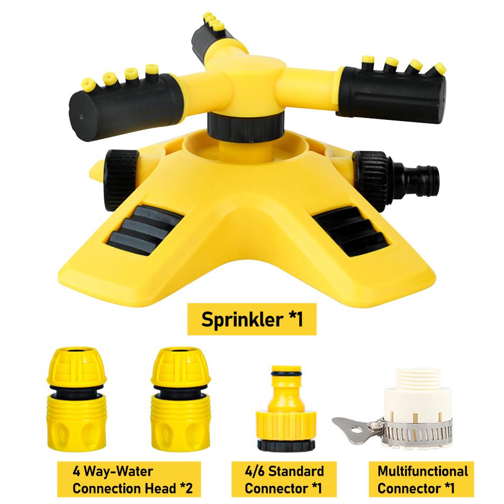 360 Degree Automatic Rotating Sprinkler Head 3-Arm Water Sprinkler Garden Lawn Large Area Coverage Water Sprinkler Irrigation