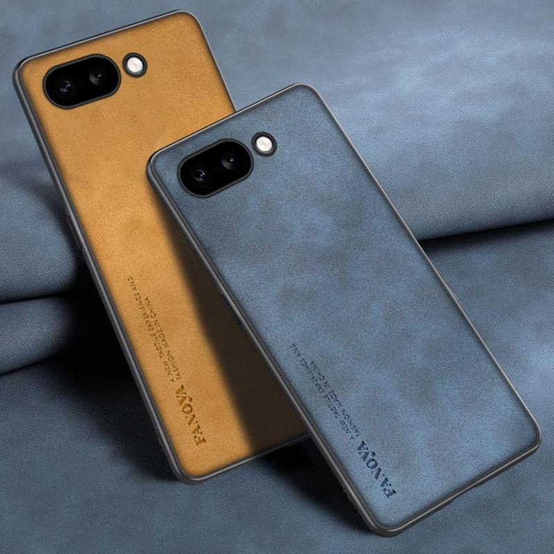 For Google Pixel 9A Case Luxury PU Leather Phone Case For Google Pixel 9A 5G Back Cover Matte Silicone Shockproof Protection