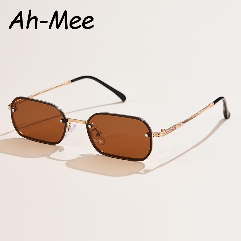 Small Square Rimless Sunglasses Women Brand Trending Black Sun Glasses For Female Vintage Eyewear UV400