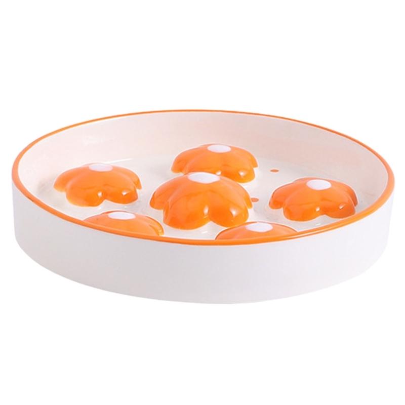 Miska dla kotów wolno jedzących, ręcznie rysowana, kwiatowa sztuka promuje bezpieczne karmienie Dropshipping