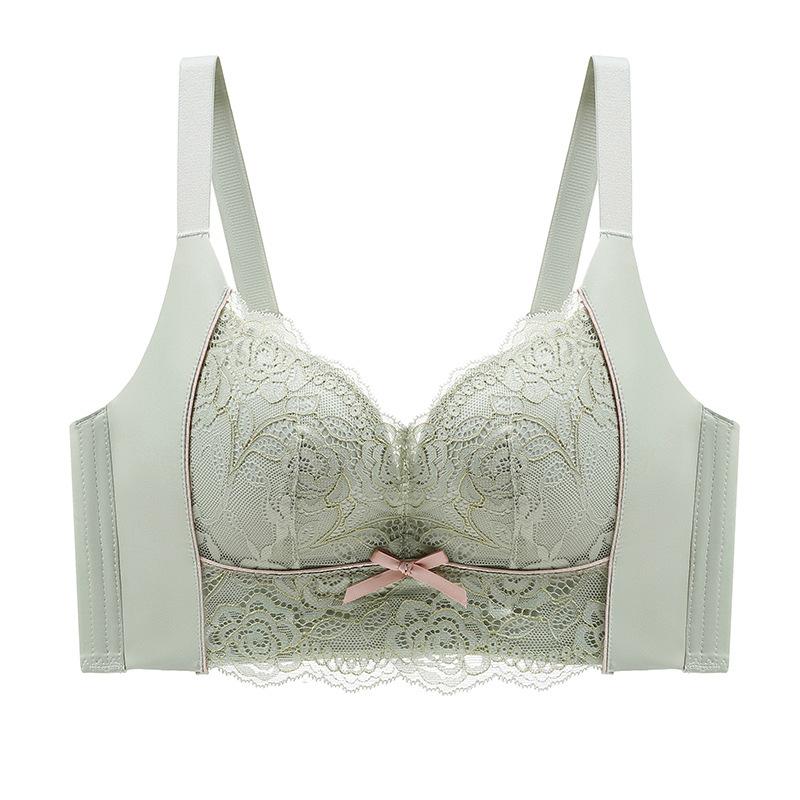 Adjustable Lingerie Women's Gathering Top Support Bra Anti-sagging Bra Cover Sexy Lace Thin Bra