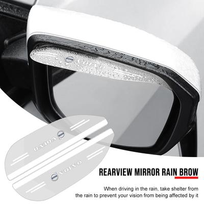 2Pcs Car Rearview Mirror Rain Eyebrow Sun Shade Protector Sticker For 240 C70 S40 S50 S60 S70 S80 S90 V40 V50 V60 V90 XC40 XC60 XC90 Vnl Truck