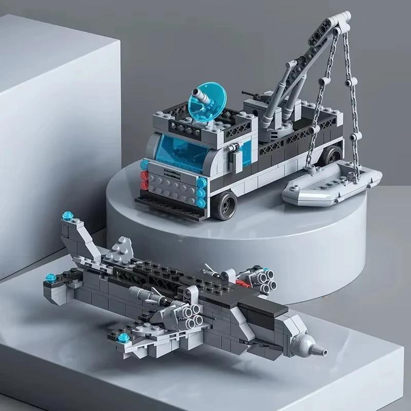 Big Size 6 IN 1 Military Navy war ship Army Ship Model Warship Building Blocks War Army Boat Plane Model Toys For Boys Kids