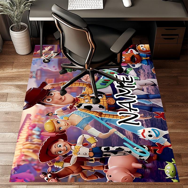 Custom Toy Story Mat Personalized Name, Polyester Washable Indoor Entryway Rug, Gift for Christmas, Easter, Thanksgiving Day