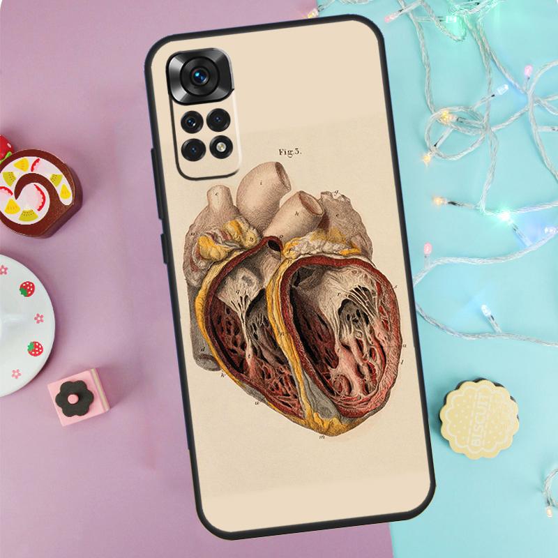 Medical Human Anatomy Case For Xiaomi Redmi Note 10 11 12 8 9 Pro 8T 9S 10S 11S Cover For Redmi 10 9 12C 9C 10C