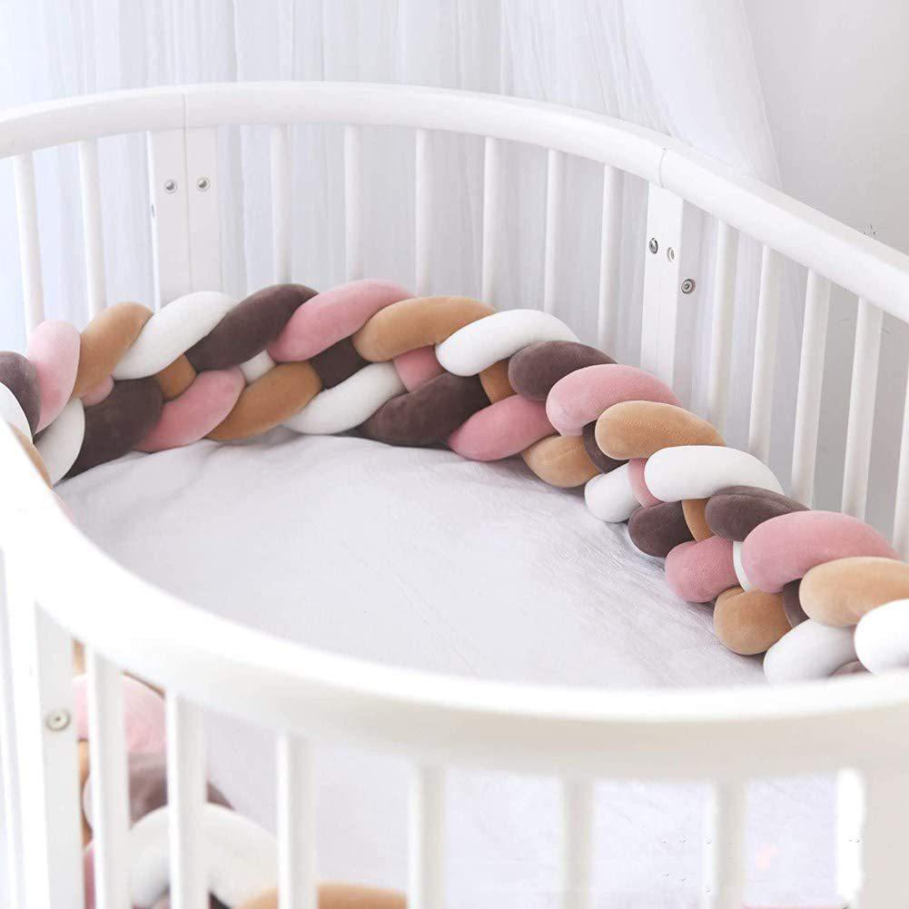 Four-Strand Danish Braided Cushion: Knotted Cable Knit for Children's Room Anti-Collision Bed Rail