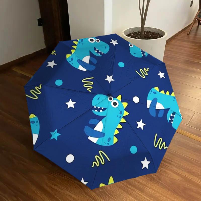 1pc Dinosaur Space Adventure Fabric Umbrella with Plastic Handle,Suitable for All Seasons Home Travel Outdoor UmbrellaDD1573