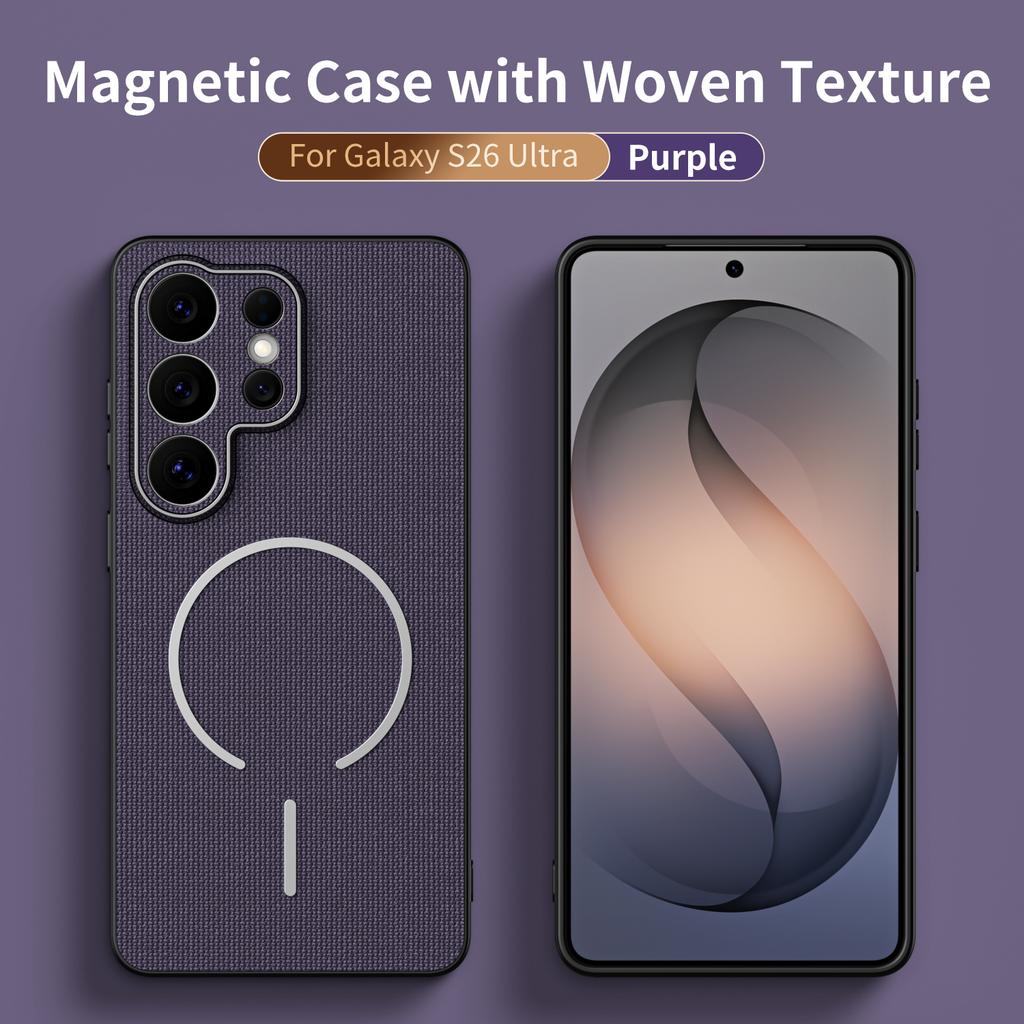Al Techwoven Tyg Magnetiskt Fodral För Samsung S26 S2 S24 S23 S22 Ultra Plus FE A7 A6 A36 A3 A17 A16 A26 Skydd
