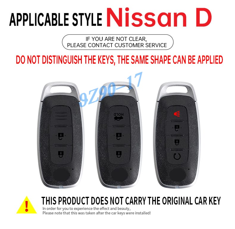 Metal Leather Car Key Fob Case Cover Keychain For - Nissan Rogue X-Trail T33 Qashqai J12 Kicks Ariya Altima Sentra