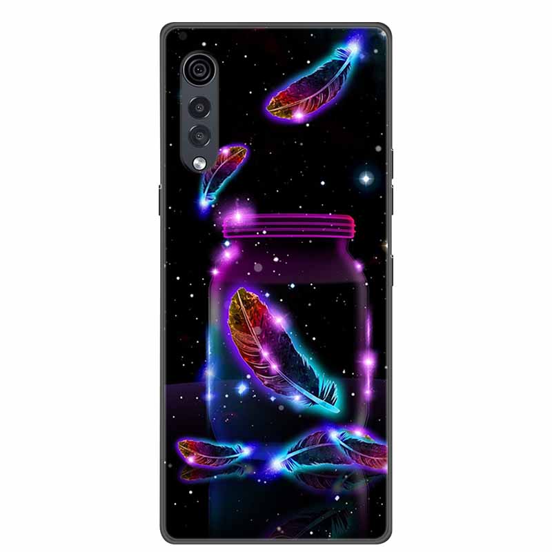 For LG Velvet Luxury Phone Case Black Soft Silicone TPU Back Cover for LGVelvet 5G Funda LMG910EMW Protector Capa Cartoon Coque