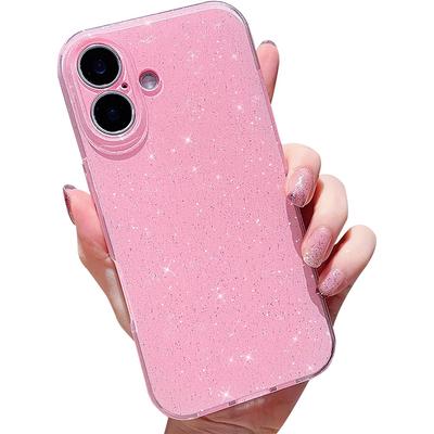 Ροζ Χαριτωμένη Γυαλιστερή Θήκη Για iPhone 16 Pro Max 15 Plus 14 13 12 11 X XS XR SE 2022 2020 7 8 16Pro Λαμπερή Γυαλιστερή Κοριτσίστικη Γυναικεία Θήκη Τηλεφώνου Αξεσουάρ