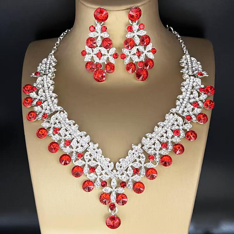 2025 Bridal Rhinestone Necklace & Earring Set: Elegant European-American Wedding Accessories