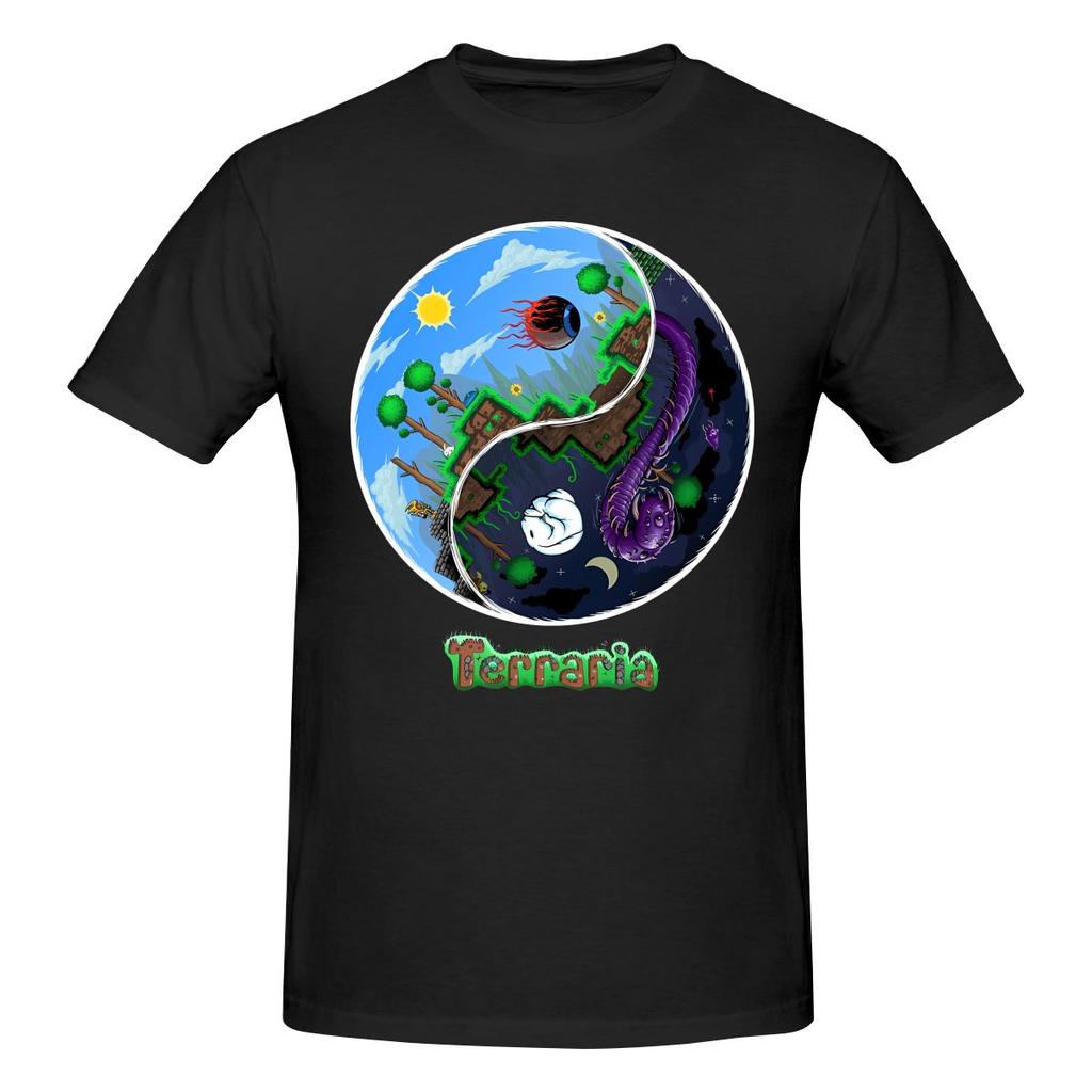 Lustiges Terraria Spiel Nacht und Tag Horror Design Unisex Gedrucktes T-Shirt Unisex T-Shirtshirts