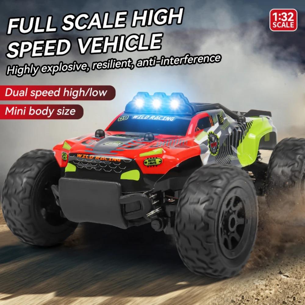 Mini Full Scale 1:32 High Speed RC Drift Racing Car, Alloy Off-Road Vehicle 2.4G Control & LED Lights, Ideal Gift for Kids
