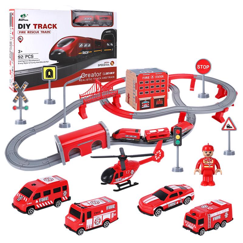 DIY Electric Track Car Toy for Boys – Magnetic Train Building Blocks Set