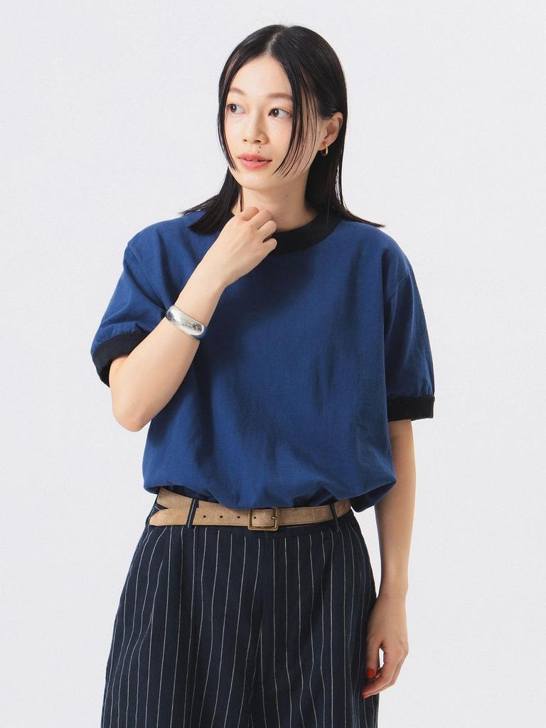 BEAMS BOY TEE Goodwear Special Order Short Sleeve Ringer Tee M S/S Women's ORANGEBLACK
