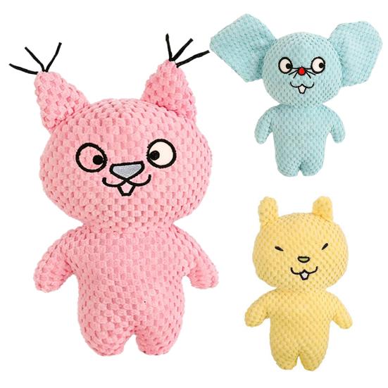 Pet Toy Bite-Resistant Sound Design Interactive Puppy Chew Toy Cartoon Design Teeth Oral Health Safe Chew Toy