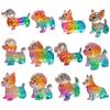 Colorful Glass Dog Ornaments Rainbow Gradient Puppy Figurines Decorative Dog Sculpture Gift for Holidays Birthdays