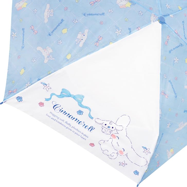 Sanrio Cinnamoroll Folding Manual 53cm Character Umbrella for Boys and Cute Rain Umbrella for Rainy Perfect for with Case Umbrella, Opening, Ribs,