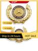 ahhqax1 For Mercedes Benz Emblem with Wings Star Bonnet Badge Gold Car Hood Front Chrome Logo Luxurious Plated for Mercedes Benz Hood wi