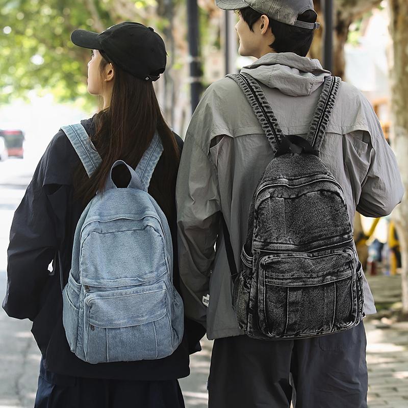 Denim Backpack Student Schoolbag Women's Travel Backpack