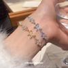 K real gold electroplated zircon flower butterfly bracelet light luxury high-end exquisite bracelet fashion versatile jewelry women