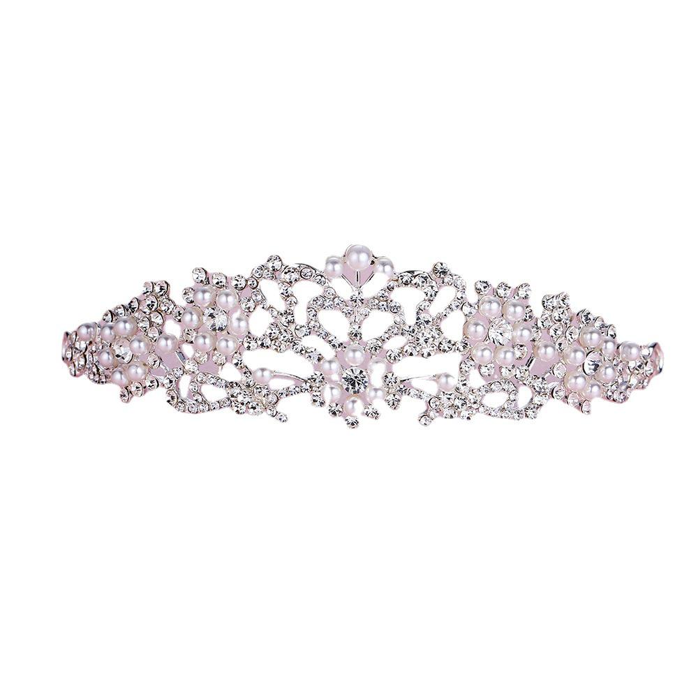 Bridal Alloy Rhinestone Pearl Crown & Headdress Wedding Jewelry