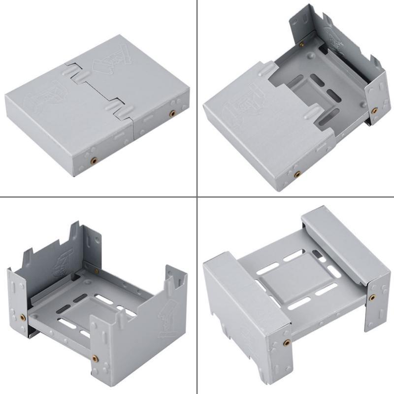 Utomhus mini hopfällbar vaxspis för fast bränsle Portabel camping alkoholbrännare Lätt picknick alkohol spis