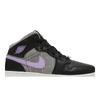 Air Jordan 1 Mid SE Grade School 'Houndstooth' (Unisex) Black / Lilac / White / Metallic Silver Kids' Basketball Shoes DC7226 015