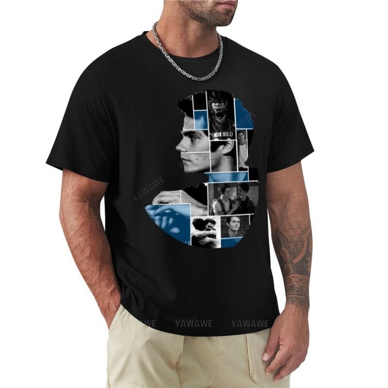 Dylan Obrien Squares Tshirt Quickdrying Tshirt Anime Clothes Fitted T Shirts For Unisex Teenagers Black Tshirt Summer