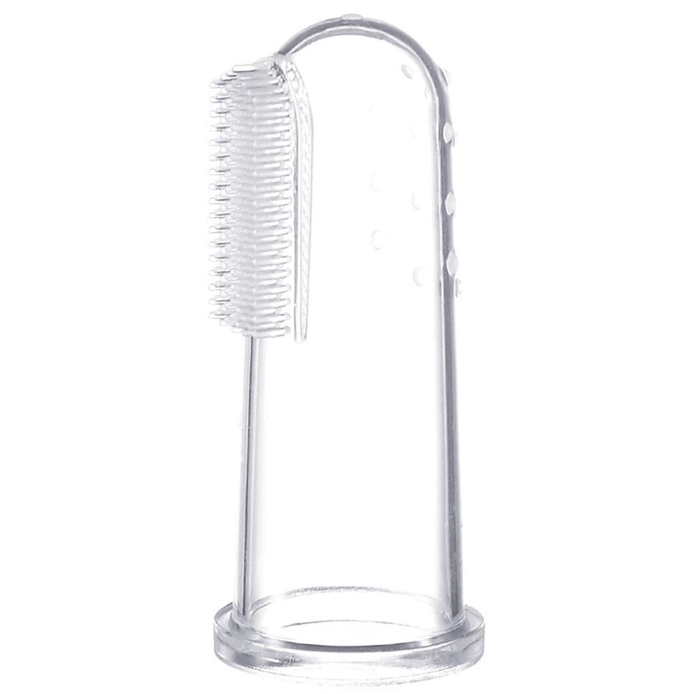 2 bucăți/set periuță de dinți cu mânecă pentru degetul mare pentru bebeluși + set cutie perie pentru masaj pentru degete din silicon moale aleatoriu