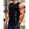 Men's Summer Leisure Sports Fitness Loose Los Angeles Letter Printed Comfortable Breathable Round Neck Sleeveless Tank Top