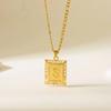 Stainless Steel Initial Letter Necklace For Women Men 2025 New Stylish Square Pendant Necklace Birthday Party Jewelry Gifts