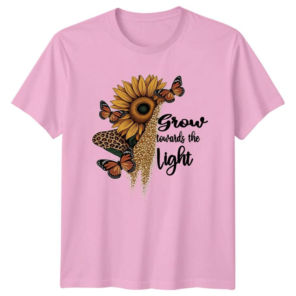 Grow Towards The Light Unisexs TShirt Sunflower Butterfly Boho Inspirational