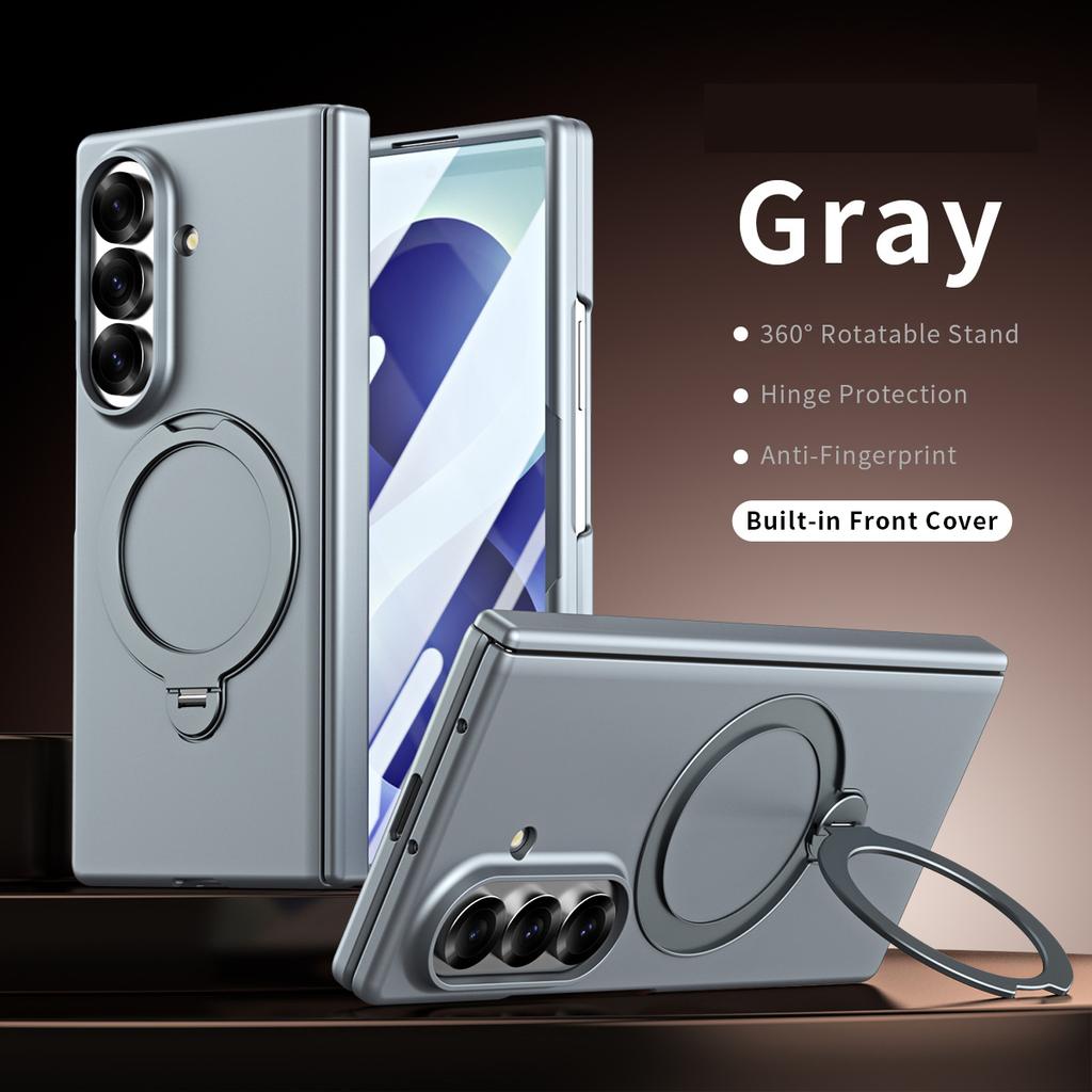 For Samsung Galaxy Z Fold8 Wide /Ultra /Z Fold7 6 5 4 Fashion Premium Skin Feel Shockproof Case Hinge protection Shell Phone Back Cover Ring Stand
