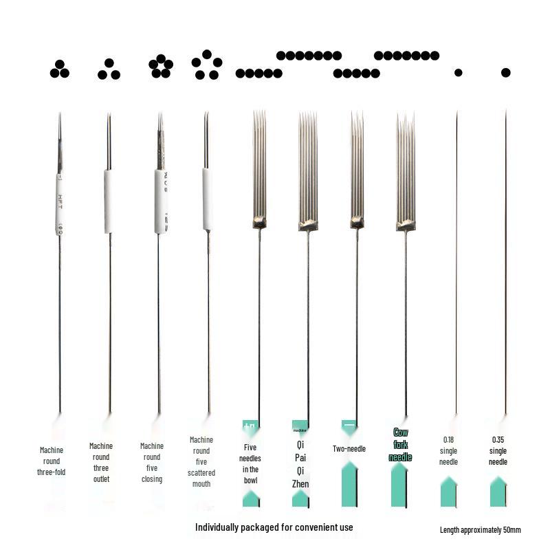Semi-Permanent Embroidery Needle Set: Mist Eyebrow, Single Needle Cap, 5-Needle Row, Round 3-Needle, Tattoo Tools for Eyebrows.