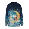 Women's Fashionable Casual Long-Sleeved Christmas Print Fleece-Lined Thick Hooded Sweatshirt