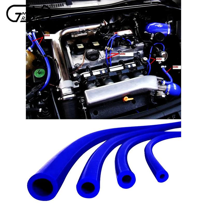 3 Meter Blue Red Black Inner Diameter 3mm 4mm 5mm 6mm 7mm Car Vacuum Line Silicone Hose Auto Intercooler Line Pipe Tube