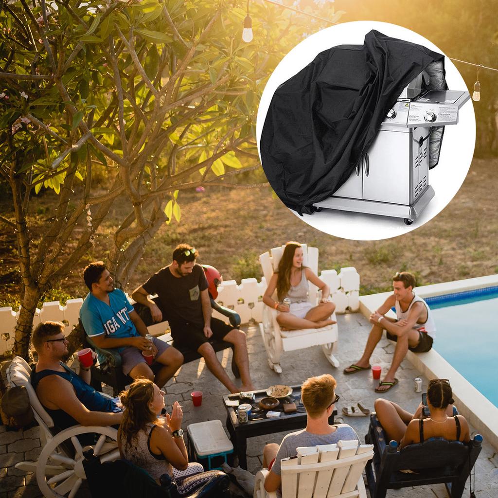 Tarpaulin cover for grill, bike, motorbike, garden furniture XL black