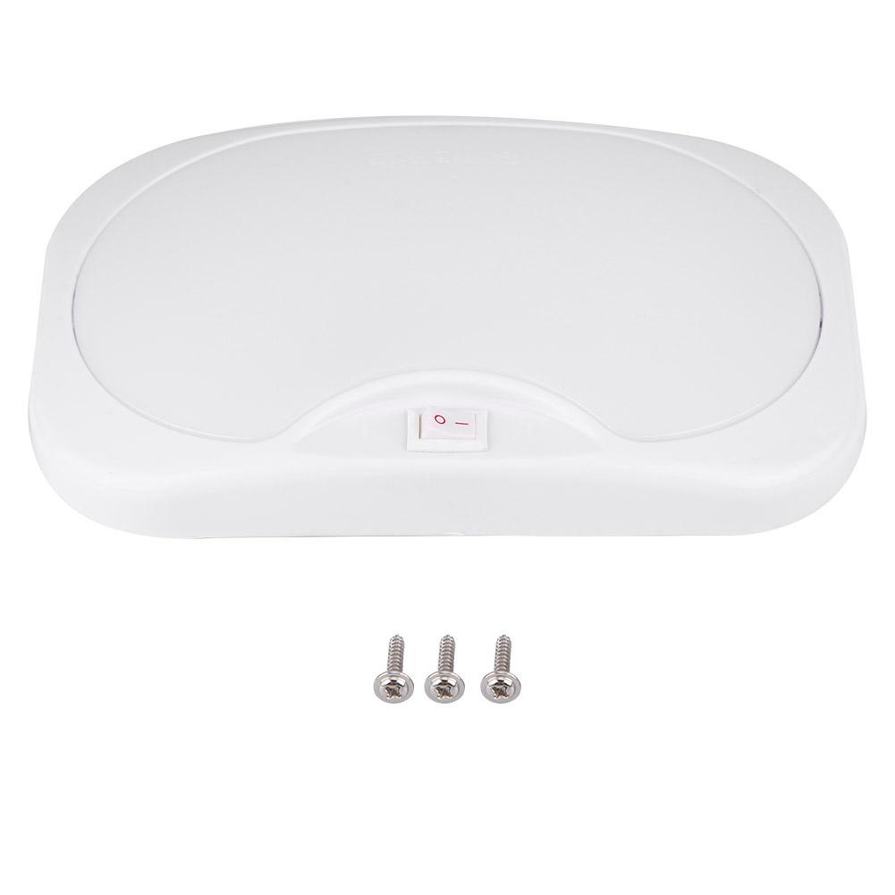 

12В 5900К Овальный потолочный/настенный светильник для автомобиля 2835 LED с кнопочным управлением для прицепа/яхты/дома на колесах