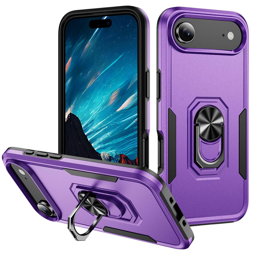 For iPhone Air Case Military Grade Ring Kickstand PC + TPU Phone Cover