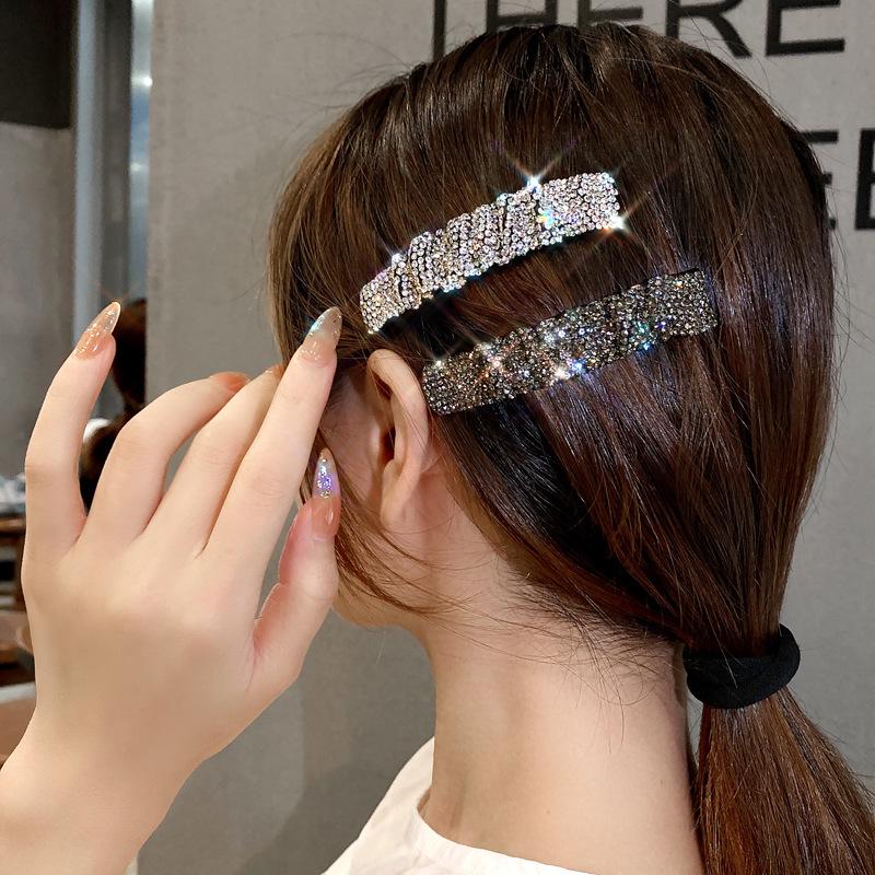 Korean Dongdaemun 2022 Rhinestone Side Hair Clip - Celebrity Style BB Clip for Bangs