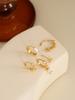 5pcs Exquisite Star Earrings Set Cute Cubic Zirconia White Enamel Ear Clips Jewelry for Women Party Workplace Birthday Gifts