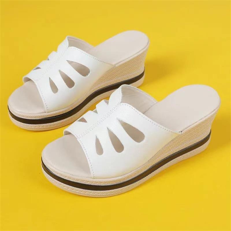 

Fashion Shoes for Women Summer Fashion Platform Wedges Comfortable Slip on Slippers Casual Beach Shoes PU Non-slip Sandalias De Mujer 35