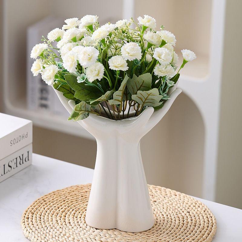 Creative Ceramic Hand-Shaped Vase – Porcelain Arm Palm Flower Holder for Home Decoration