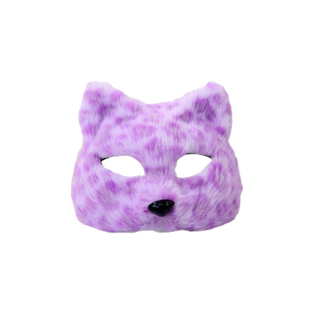 Cartoon Cat Plush Mask Realistic Masquerade Mask Simple Halloween Plush Mask Carnival Party