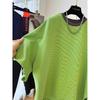 Unisex Green Striped Oversized T-Shirt Short Sleeve Fit Casual Fashion Loose Top